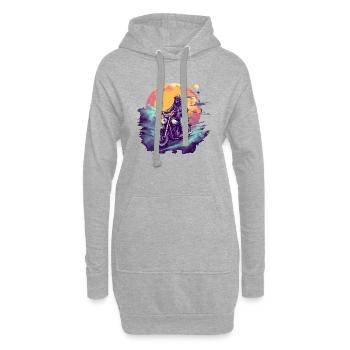 Rocker Biker Chopper - Hoodie-Kleid - Grau meliert - Vorne