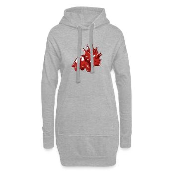 Süßer Jelly Triceratops, Dino, Dinosaurier - Hoodie-Kleid - Grau meliert - Vorne