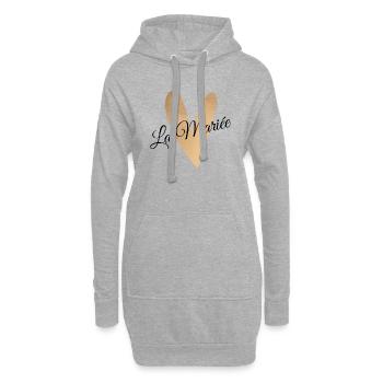 La mariée coeur doré - Sweat-shirt à capuche long Femme - gris chiné - Devant
