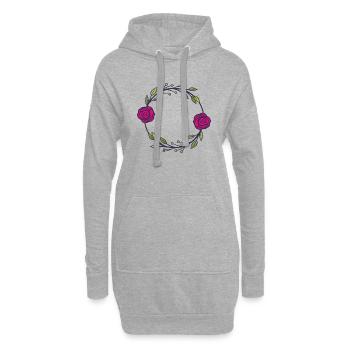 Flower Blume Pflanze - Hoodie-Kleid - Grau meliert - Vorne
