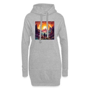 Voyage magique - Sweat-shirt à capuche long Femme - gris chiné - Devant
