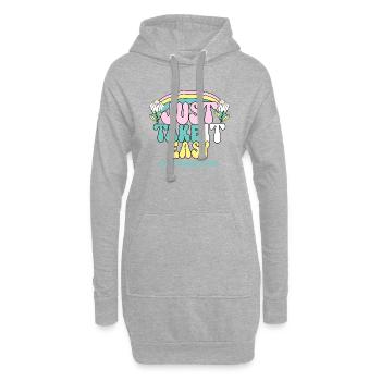 Allez-y doucement - Sweat-shirt à capuche long Femme - gris chiné - Devant