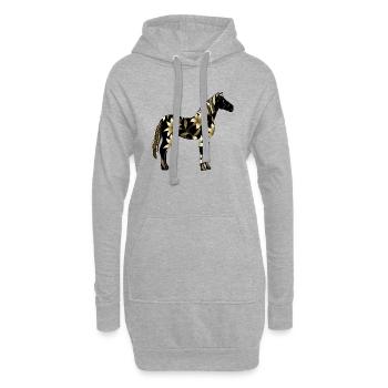 Pferd - Hoodie-Kleid - Grau meliert - Vorne