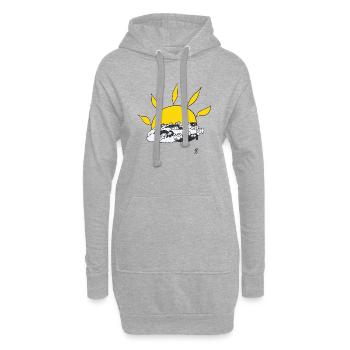 Moutons au lever du soleil - Sweat-shirt à capuche long Femme - gris chiné - Devant