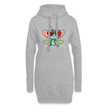Meli die Libelle - Hoodie-Kleid - Grau meliert - Vorne