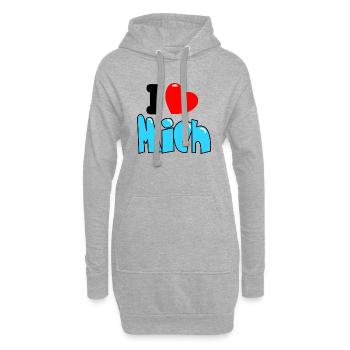 I ❤ Mich - Hoodie-Kleid - Grau meliert - Vorne