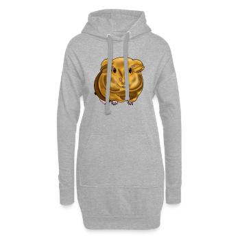 Beau cochon d’Inde aux motifs rayonnants. - Sweat-shirt à capuche long Femme - gris chiné - Devant