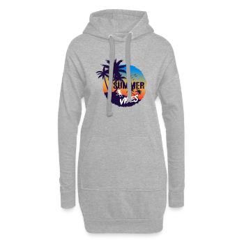 Ambiance estivale - Sweat-shirt à capuche long Femme - gris chiné - Devant