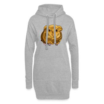 Le cochon d’Inde est mignon et petit. - Sweat-shirt à capuche long Femme - gris chiné - Devant