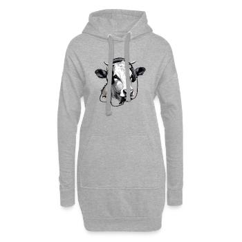 Jiji, die audiophile Kuh - Hoodie-Kleid - Grau meliert - Vorne
