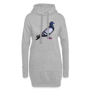 Vogel - Hoodie-Kleid - Grau meliert - Vorne
