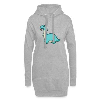 Hugadino Wild Dino, Dinosaure mignon - Sweat-shirt à capuche long Femme - gris chiné - Devant