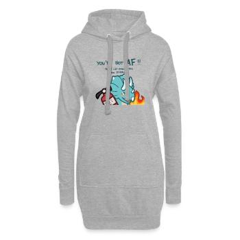 hugadino, Triceratops, mignon dinosaure, af chaud - Sweat-shirt à capuche long Femme - gris chiné - Devant