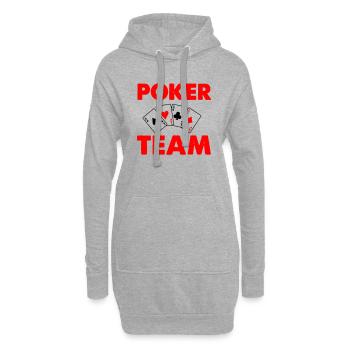 Équipe de poker - Sweat-shirt à capuche long Femme - gris chiné - Devant