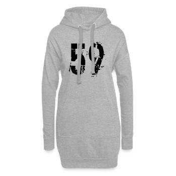 nombre 59 - Sweat-shirt à capuche long Femme - gris chiné - Devant