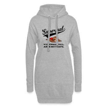 Superfaul - also faul mit Cape - Hoodie-Kleid - Grau meliert - Vorne