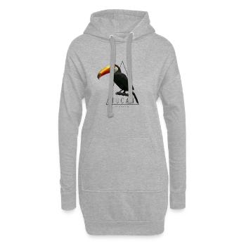Tucan Low Poly par tatou TShirt - Sweat-shirt à capuche long Femme - gris chiné - Devant