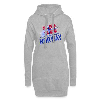 Norwegen Elche norge Norvège - Sweat-shirt à capuche long Femme - gris chiné - Devant