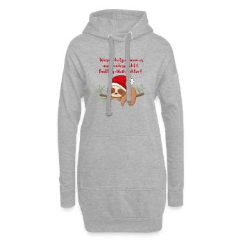 Faultier Weihnachten - Hoodie-Kleid - Grau meliert - Vorne