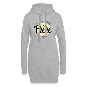Futur grand frère - Sweat-shirt à capuche long Femme - gris chiné - Devant