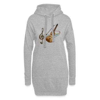 Violon - Sweat-shirt à capuche long Femme - gris chiné - Devant