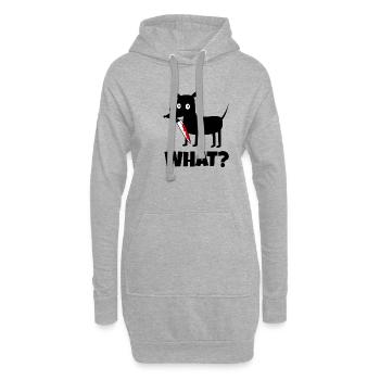 Chien avec du sang de couteau Halloween quoi? - Sweat-shirt à capuche long Femme - gris chiné - Devant
