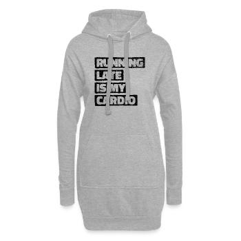 Courir en retard, c’est mon cardio - Sweat-shirt à capuche long Femme - gris chiné - Devant