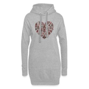 Coeur d’arbres dans un style bohème - Sweat-shirt à capuche long Femme - gris chiné - Devant