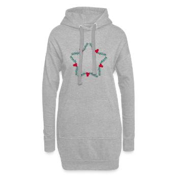 Weihnachtskranz in Sternform - Hoodie-Kleid - Grau meliert - Vorne