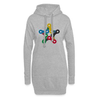Bicyclette - Sweat-shirt à capuche long Femme - gris chiné - Devant