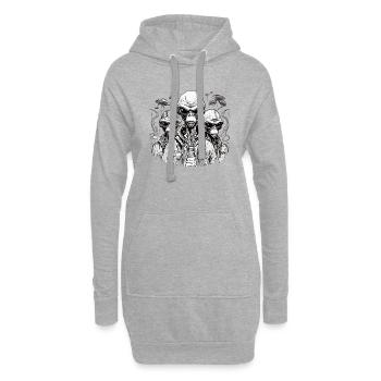 Alien-Rap - Hoodie-Kleid - Grau meliert - Vorne