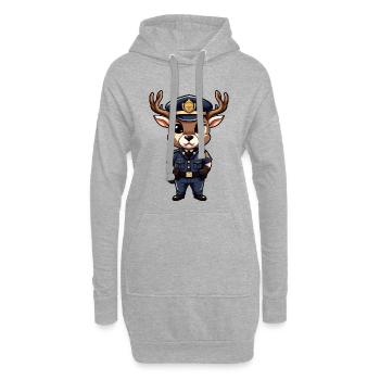 Police Hirsch - Sweat-shirt à capuche long Femme - gris chiné - Devant