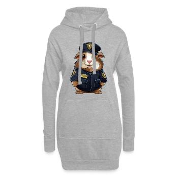 Meerschweinchen Polizist - Hoodie-Kleid - Grau meliert - Vorne