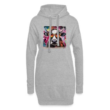 Bauern Design mit Kuh für Landwirte & Bauer - Hoodie-Kleid - Grau meliert - Vorne
