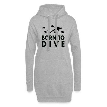 Plongeur plongée disant cadeau - Sweat-shirt à capuche long Femme - gris chiné - Devant