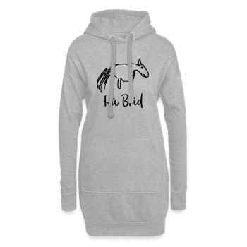 Hü Brid Pferd Hybrid Kfz - Hoodie-Kleid - Grau meliert - Vorne