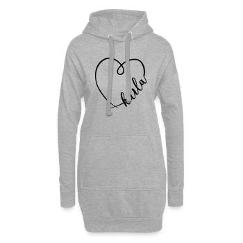 Karla Name Kalligrafie Herz - Hoodie-Kleid - Grau meliert - Vorne