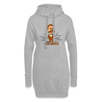 Nietzsche - Sweat-shirt à capuche long Femme - gris chiné - Devant
