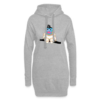 Stumpfnasenaffe - Hoodie-Kleid - Grau meliert - Vorne