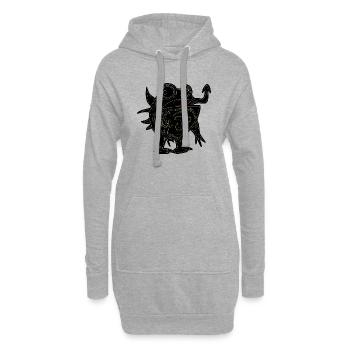 don't want to be humain i want to be frog - Sweat-shirt à capuche long Femme - gris chiné - Devant