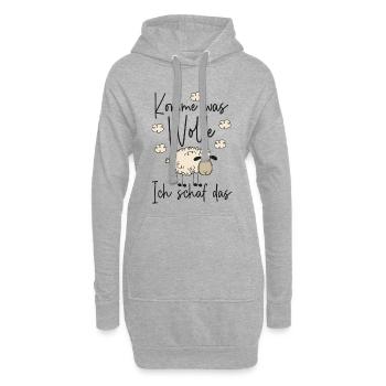 Komme was Wolle Ich schaf das - Motivation Schafe - Hoodie-Kleid - Grau meliert - Vorne