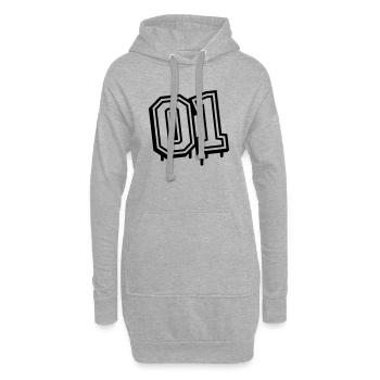 01 eins nummer - Hoodie-Kleid - Grau meliert - Vorne