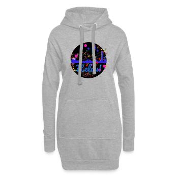 düsseldorf,skyline,helau,konfetti,karneval,bunt - Hoodie-Kleid - Grau meliert - Vorne