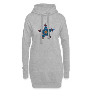 Étoile au crochet - Sweat-shirt à capuche long Femme - gris chiné - Devant