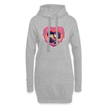 valantines day picture couple2 - Hoodie-Kleid - Grau meliert - Vorne