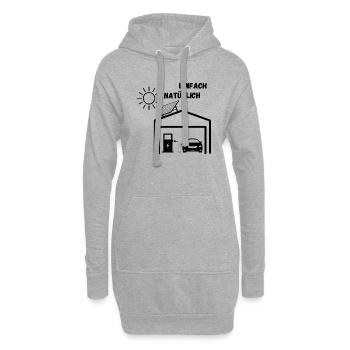 Nachhaltigkeit - E-Mobilität ganz natürlich - Hoodie-Kleid - Grau meliert - Vorne