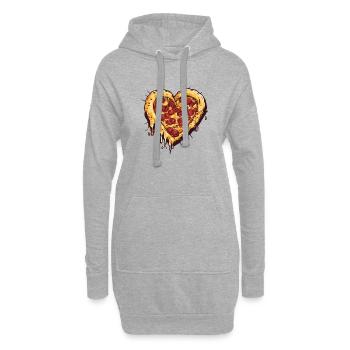 Pizza Love Herz Essen Italien Urlaub Salami Food - Hoodie-Kleid - Grau meliert - Vorne