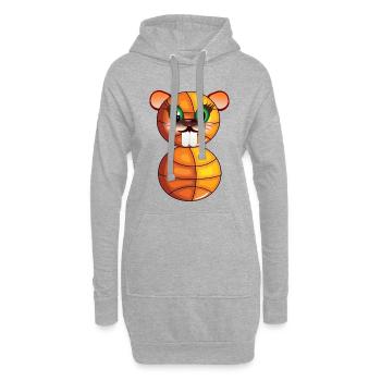 8e anniversaire - Basketball Beaver - EIGHT - Sweat-shirt à capuche long Femme - gris chiné - Devant