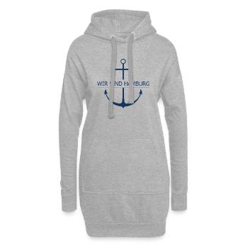 WIR SIND HAMBURG, marine - Hoodie-Kleid - Grau meliert - Vorne