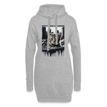 Süße Katzen, Lasst uns nicht zurück ! - Hoodie-Kleid - Grau meliert - Vorne